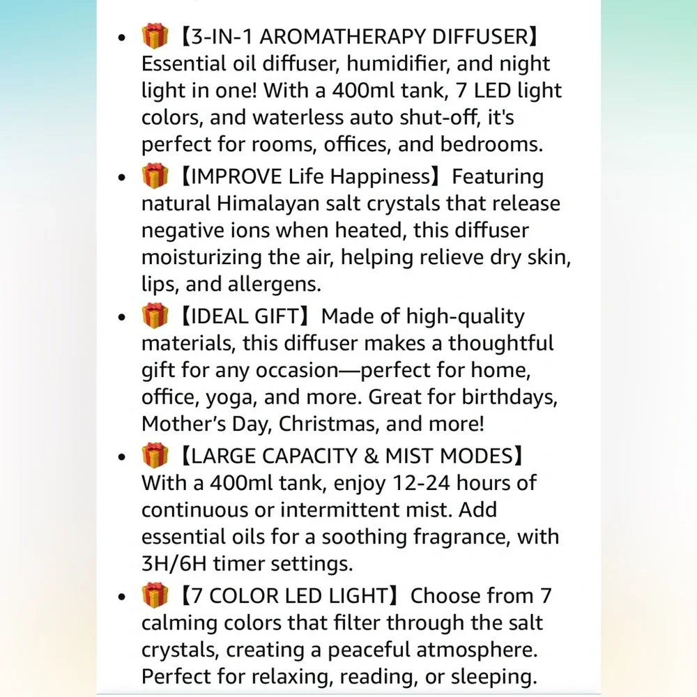 New In Box Salt Crystal Aroma Diffuser - Picture 3 of 4